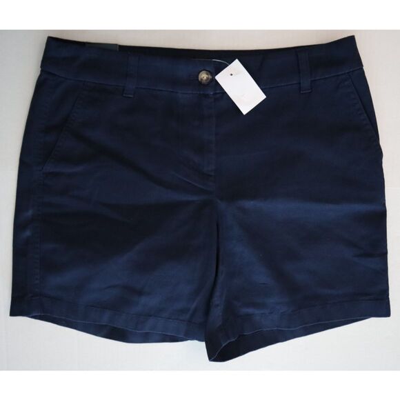 J Crew BO201 Women's Sz 8 Navy Blue 7" Classic Fit Chino Shorts - Picture 1 of 5